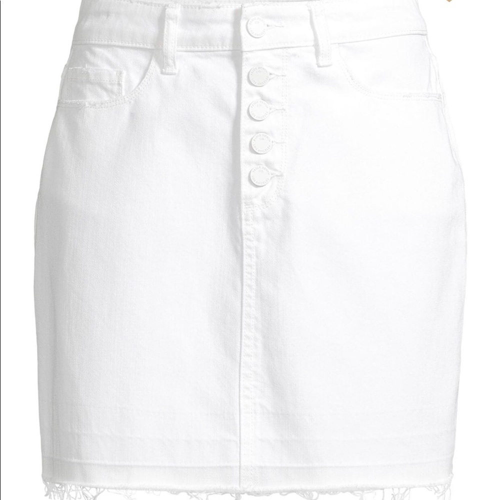 PAIGE Aideen skirt, white exposed buttons